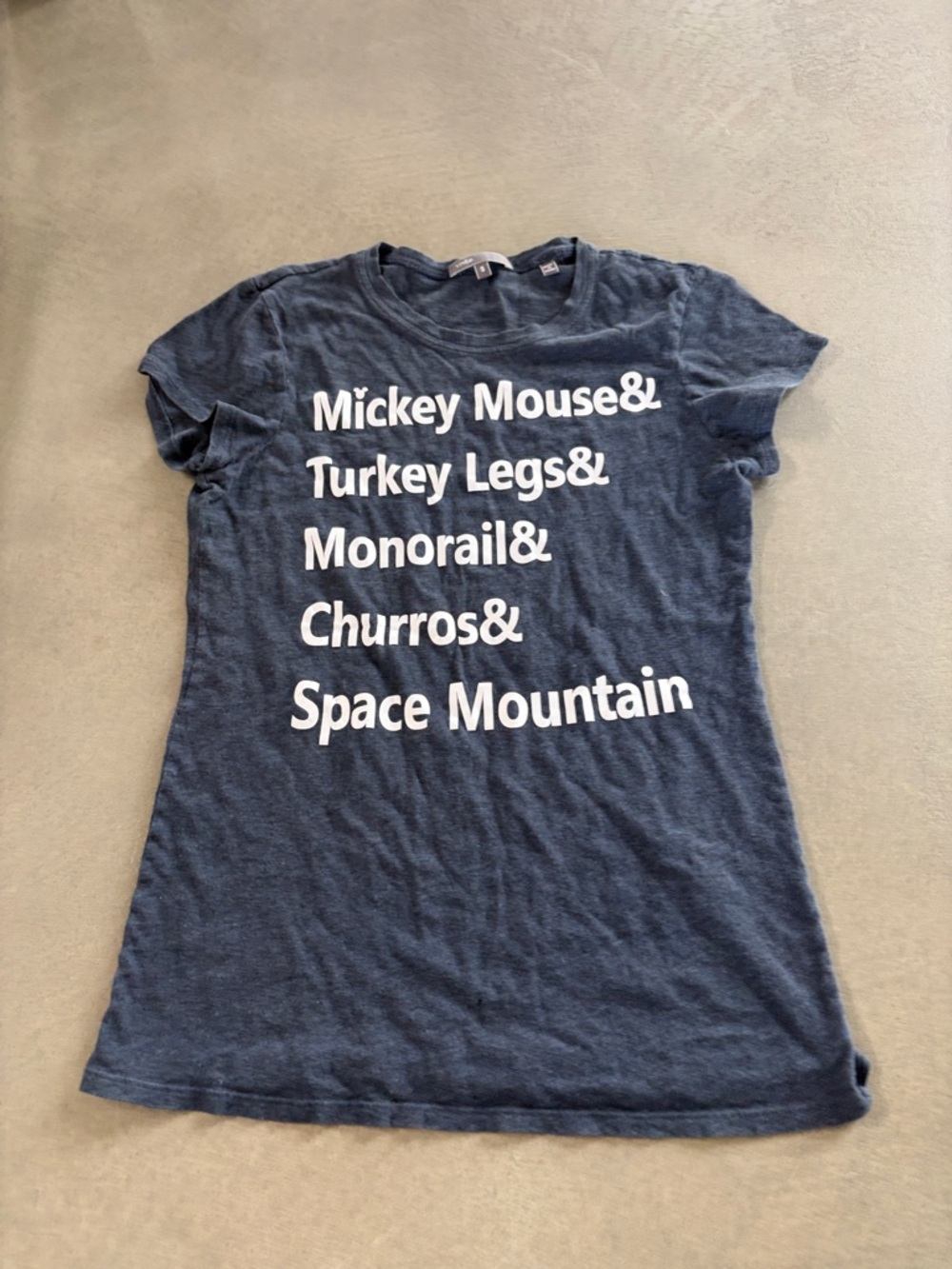 Vince Navy Blue Kids Graphic Tee with White Theme Text